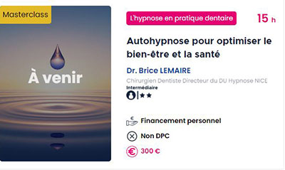 Formation Hypnose Dentaire Zedental - Paris